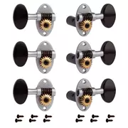 Schertler Classical Guitar Tuning Keys, Satin Chrome mit Ebenholz
