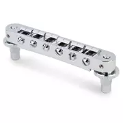 TonePros TP6A Aluminium Tune-o-matic Steg mit Bell Brass Saddles, Chrom