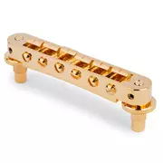 TonePros TP6A Aluminium Tune-o-matic Steg mit Bell Brass Saddles, Gold