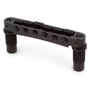 TonePros Tune-o-matic-Steg aus TPFA Aluminium mit Bell Brass-Sätteln, schwarz