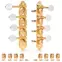 Grover F-Style 409 Mandolinen-Abstimmmaschinen, Schnecke über Strangpfosten, Gold, 4L/4R Grover F-Style 409 Mandolinen-Abstimmmaschinen, Schnecke über Strangpfosten, Gold, 4L/4R