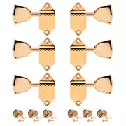 Kluson Waffleback Guitar Machines, 3L/3R, goldfarben mit Metallknöpfen