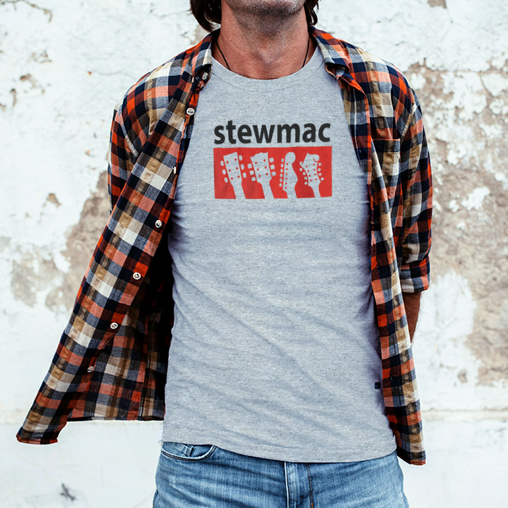 StewMac T-Shirt mit Kopfbedeckungen