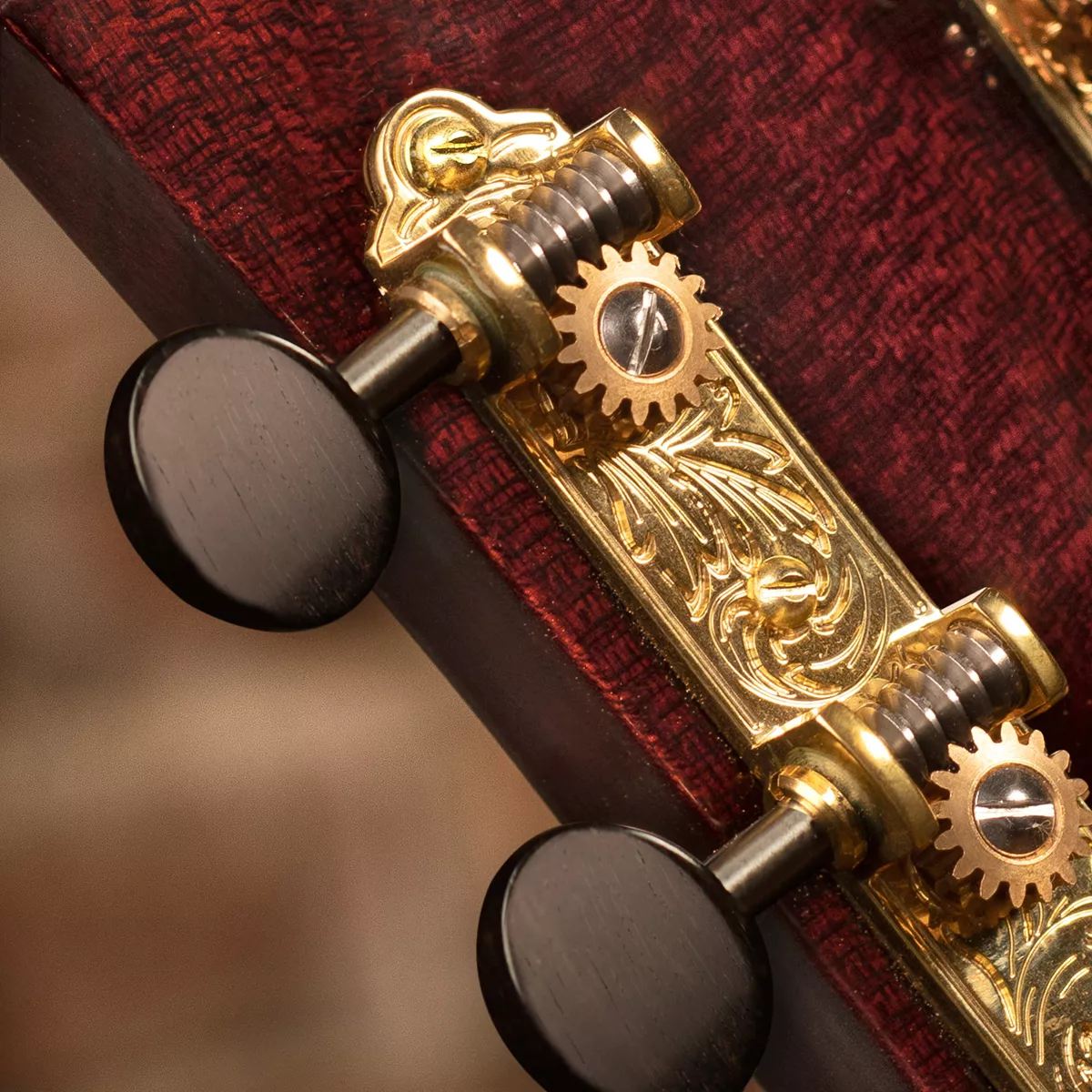 Waverly 3-On-PlateGitarren-Tuner mit knöchernen Knäueln für solide Zapfenköpfe Waverly 3-On-PlateGitarren-Tuner mit knöchernen Knäueln für solide Zapfenköpfe