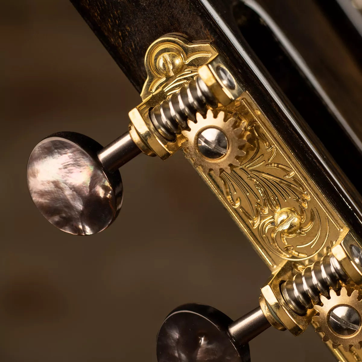 Waverly 3-On-Plate Guitar Tuners with Black Pearl Knobs for Slotted Pegheads Waverly 3-On-Plate Guitar Tuners with Black Pearl Knobs for Slotted Pegheads