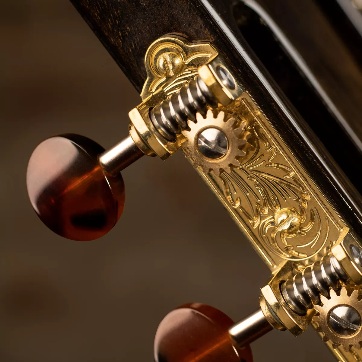 Waverly 3-On-Plate Gitarren-Tuner mit dunklen Tortoise für geschlitzte Zapfenköpfe Waverly 3-On-Plate Gitarren-Tuner mit dunklen Tortoise für geschlitzte Zapfenköpfe