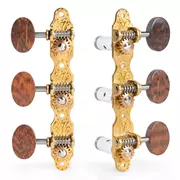 Klassische Sloane Gitarren-Tuner mit Schlangenholz und Deko-Basisplatten, hellem Messing, weißen Rollen