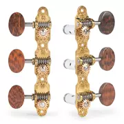 Klassische Sloane Gitarren-Tuner mit Schlangenholz und Blumen-Basisplatten, hellem Messing, weißen Rollen