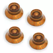 GuitarSlinger Top Hat Bell-Knöpfe, Set mit 4 Stück, Gold im Alter