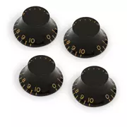 GuitarSlinger Top Hat Bell-Knöpfe, Set mit 4 Stück, Schwarz