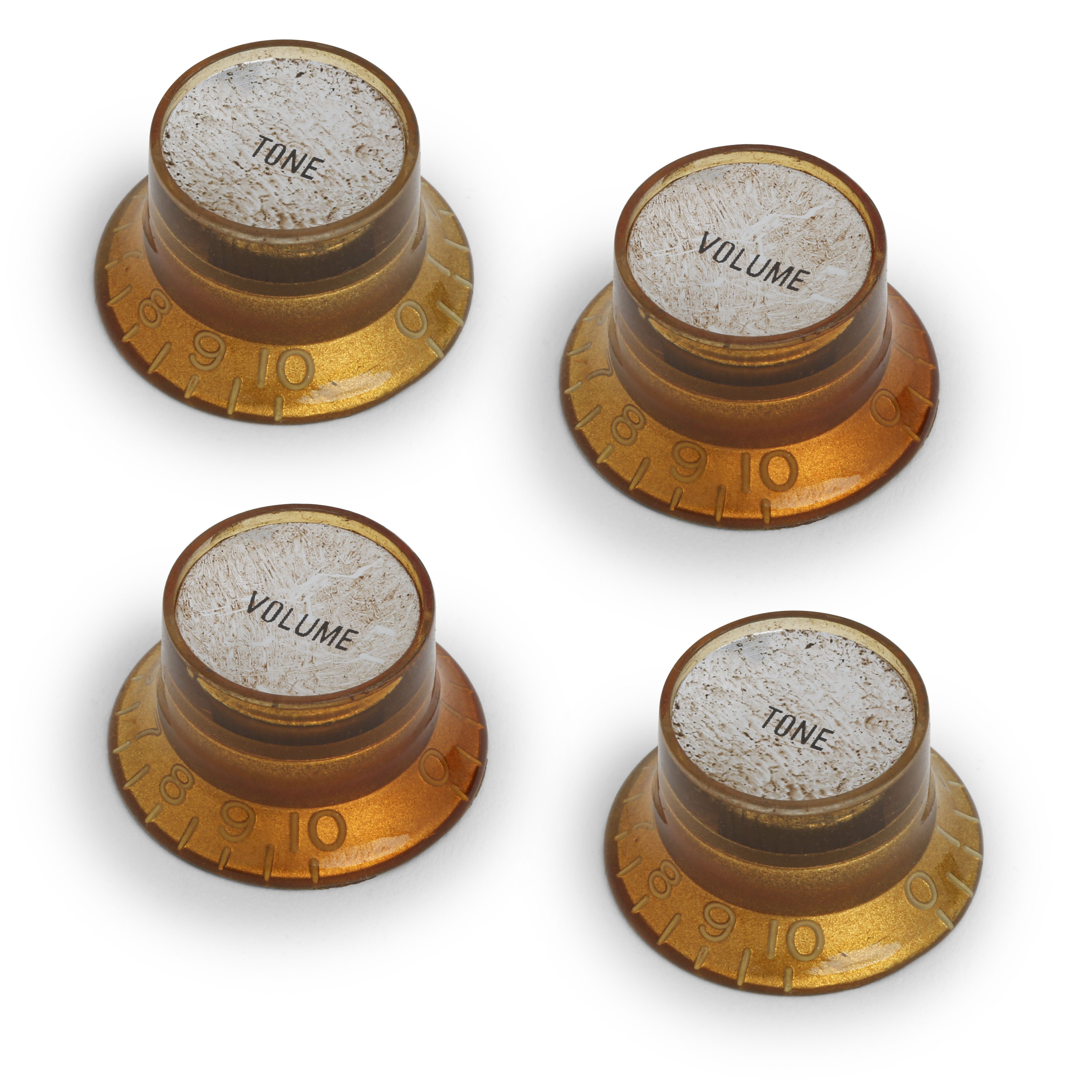 GuitarSlinger Reife Top Hat Glockenreflektorknöpfe, 4er-Set GuitarSlinger Reife Top Hat Glockenreflektorknöpfe, 4er-Set