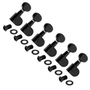 StewMac 6-In-Line-Tuner mit ovalem Drehknopf, schwarz