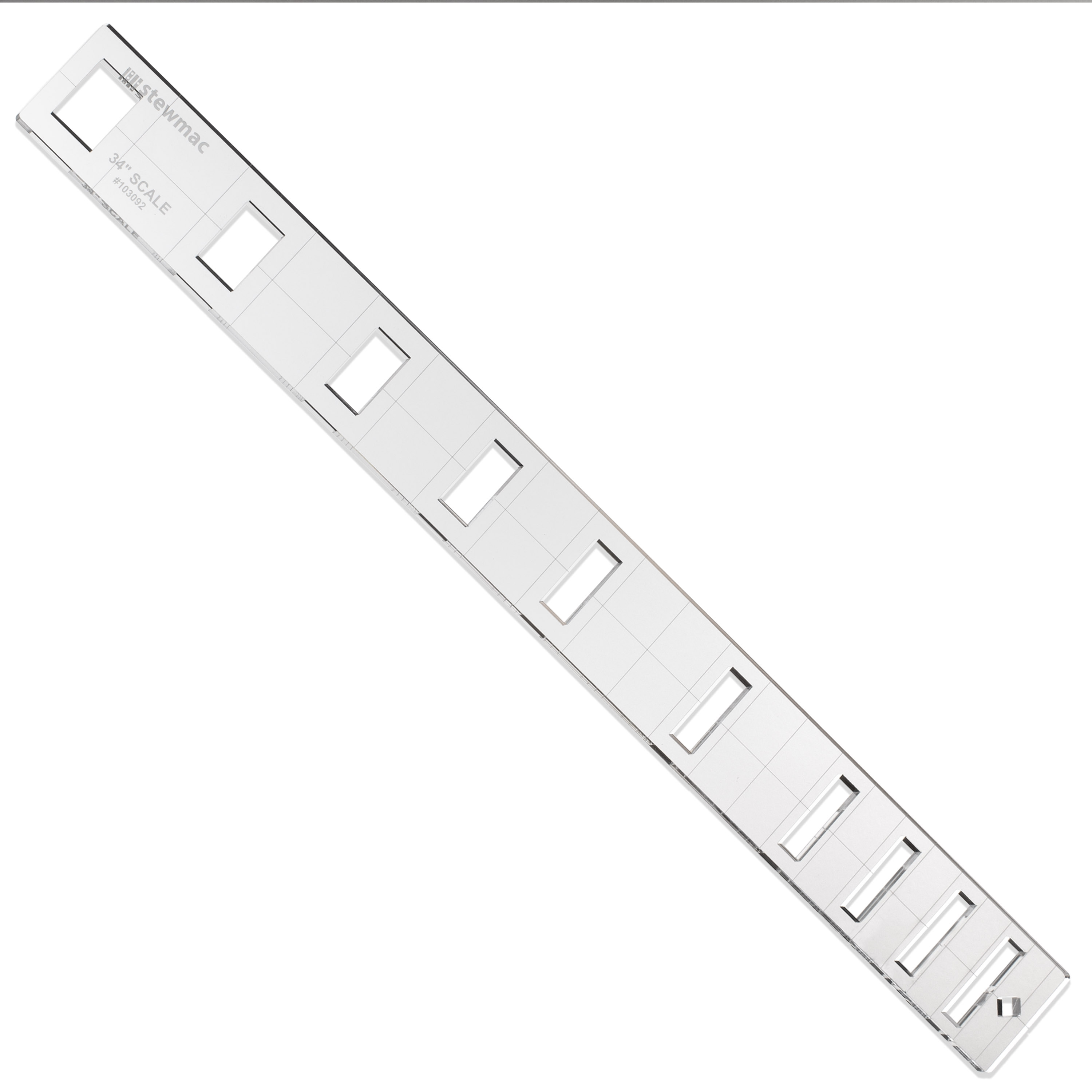 StewMac Griffbrett-Griffbretteinlage-Vorlage, Bassblock, 34