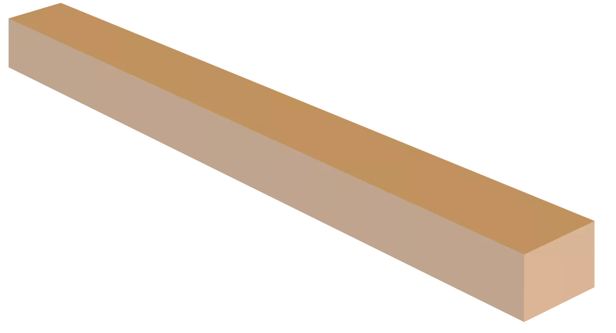 Korina (weiße Limba) Hals-Leerhänger, AA, 2" x 3" x 36"