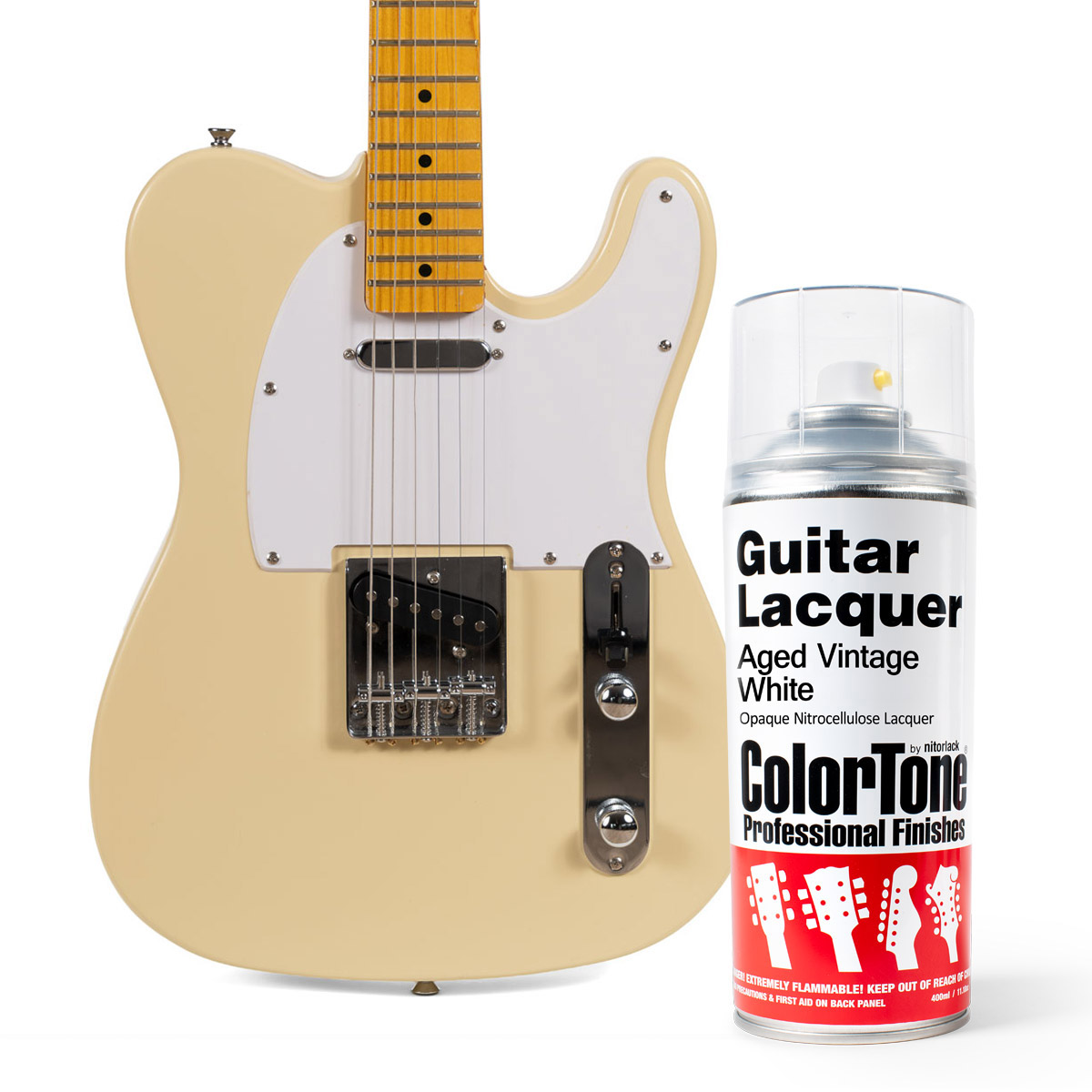 ColorTone-Sprühlack für Gitarren, Aged Vintage White ColorTone-Sprühlack für Gitarren, Aged Vintage White