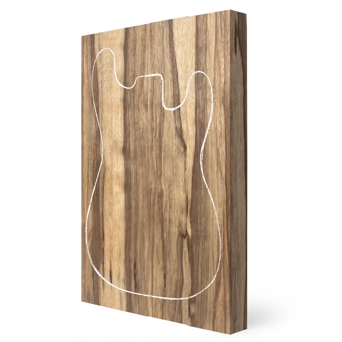 Korpusrohling aus Black Limba, vorbereitet für die Lackierung Korpusrohling aus Black Limba, vorbereitet für die Lackierung