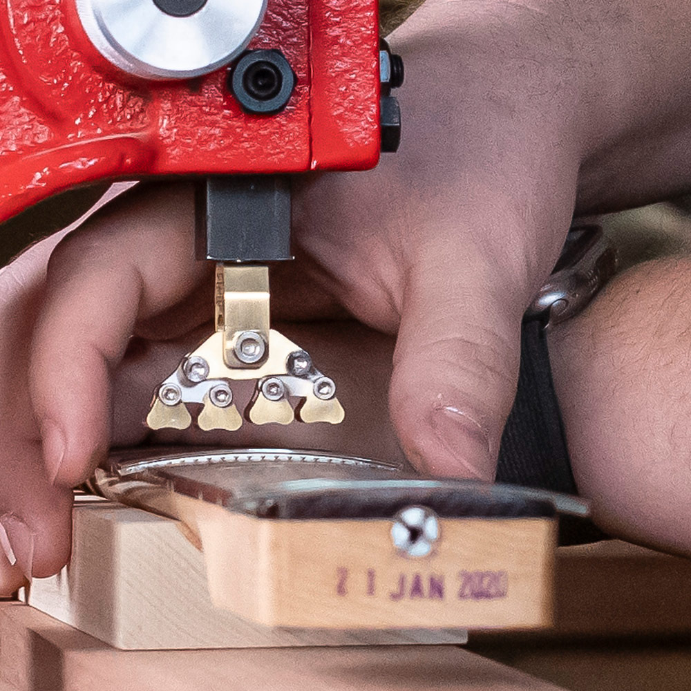 „J Edwards Fractal Fret Press“-Bundierpresse „J Edwards Fractal Fret Press“-Bundierpresse