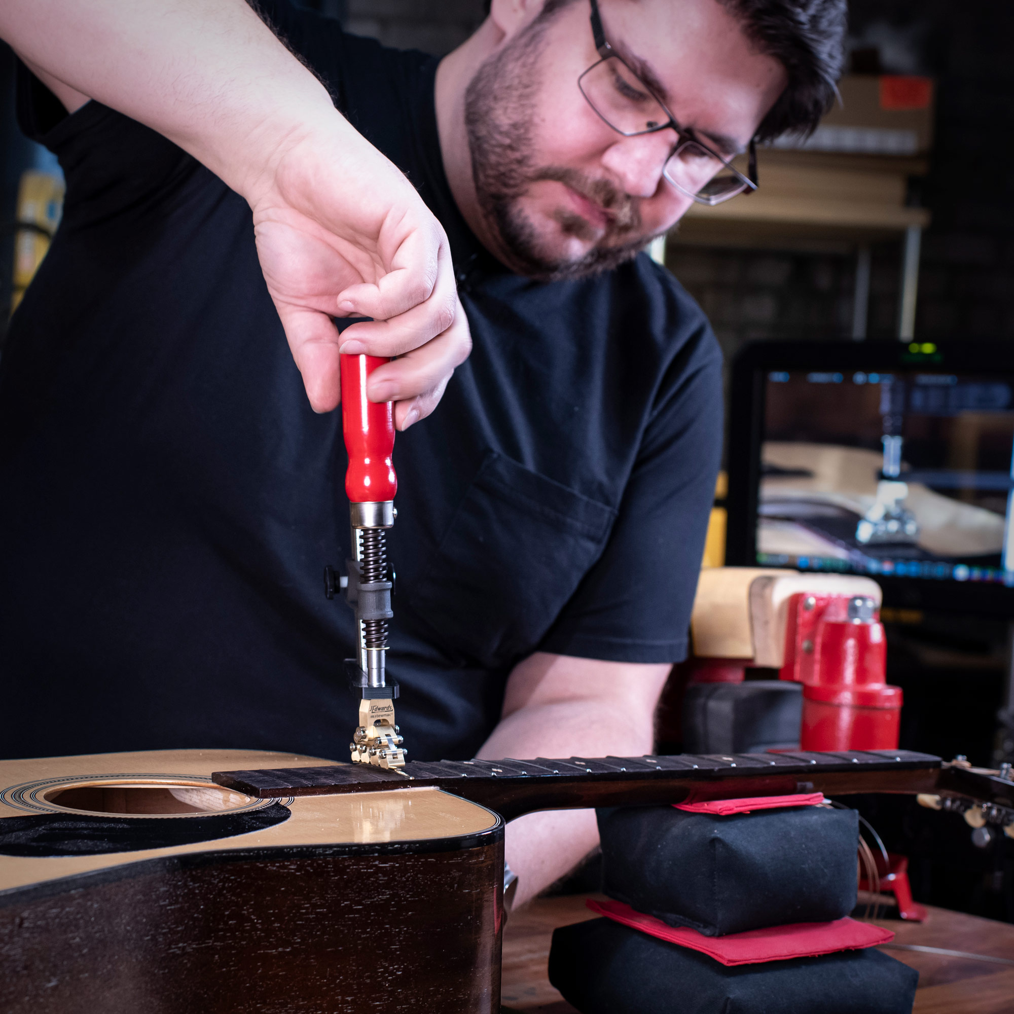 „J Edwards Fractal Fret Press“-Bundierpresse „J Edwards Fractal Fret Press“-Bundierpresse