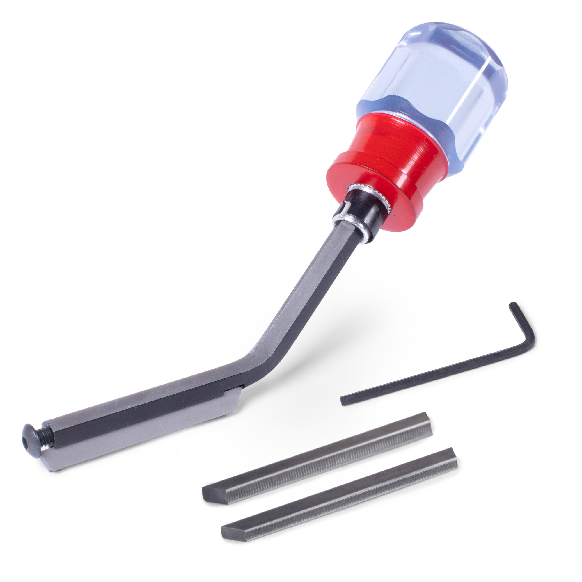 StewMac 3-in-1 Fret File, Datei-Handgriff mit 3 Graten