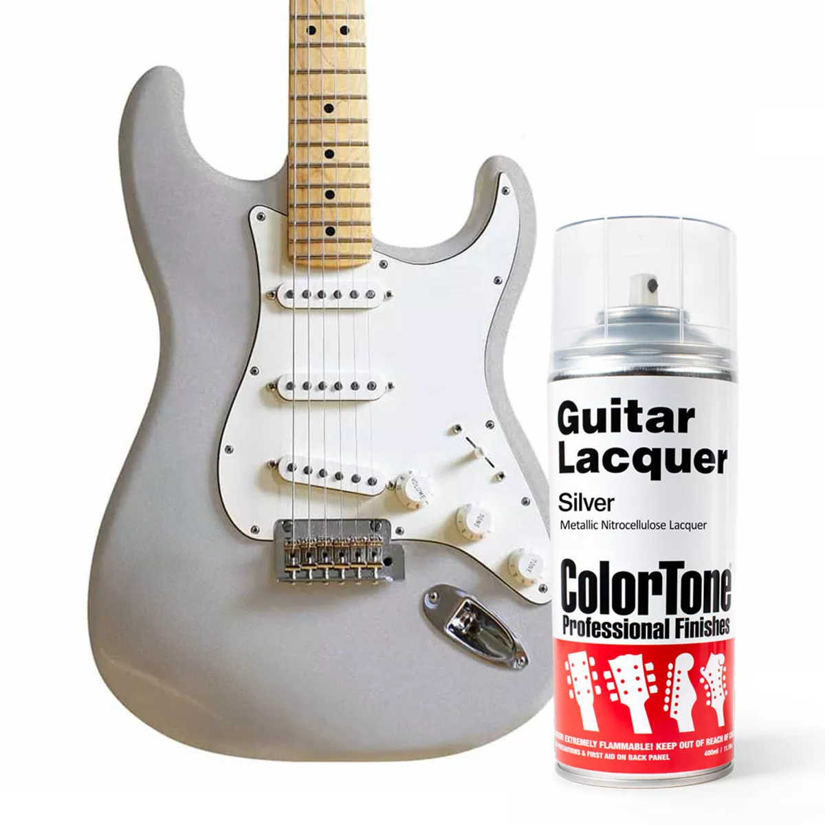 ColorTone-Sprühlack für Gitarren, Silver ColorTone-Sprühlack für Gitarren, Silver