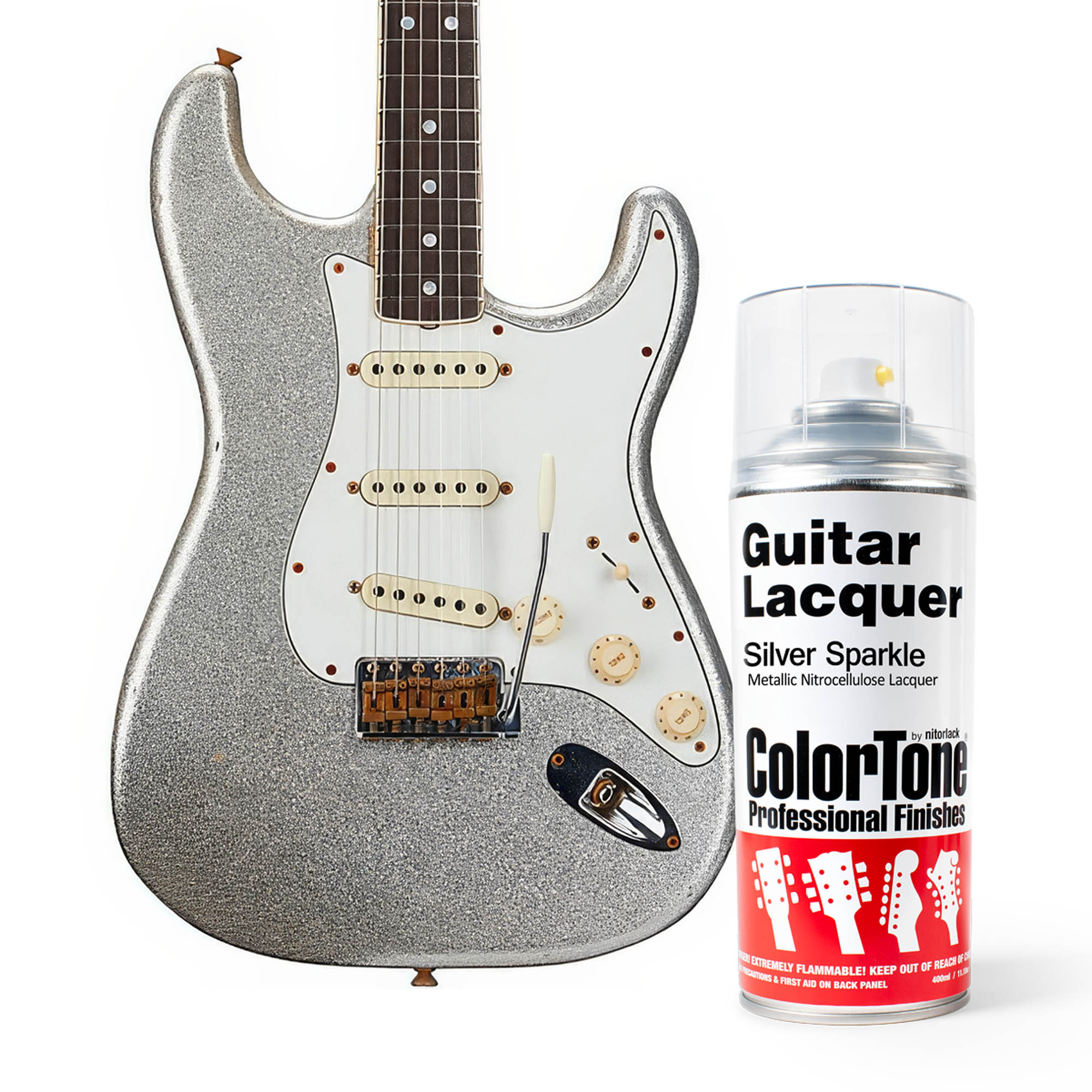 ColorTone-Sprühlack für Gitarren, Silver Sparkle