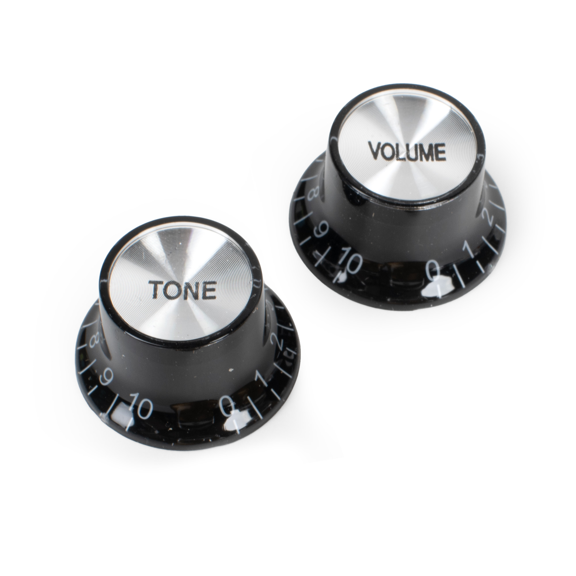 StewMac Top Hat Bell Reflector Knob - Set of 2, Black
