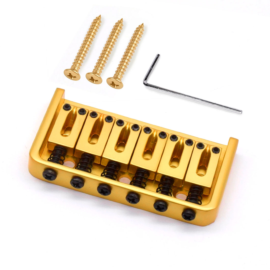 StewMac 6-String Hardtail-Steg, Saite-Through-Korpus, Satin Gold