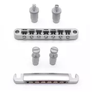 StewMac 7-String Tune-o-matic Steg und Tailpiece, Satin Chrome