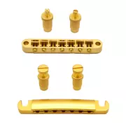 StewMac 7-String Tune-o-matic Steg und Tailpiece, Satin Gold
