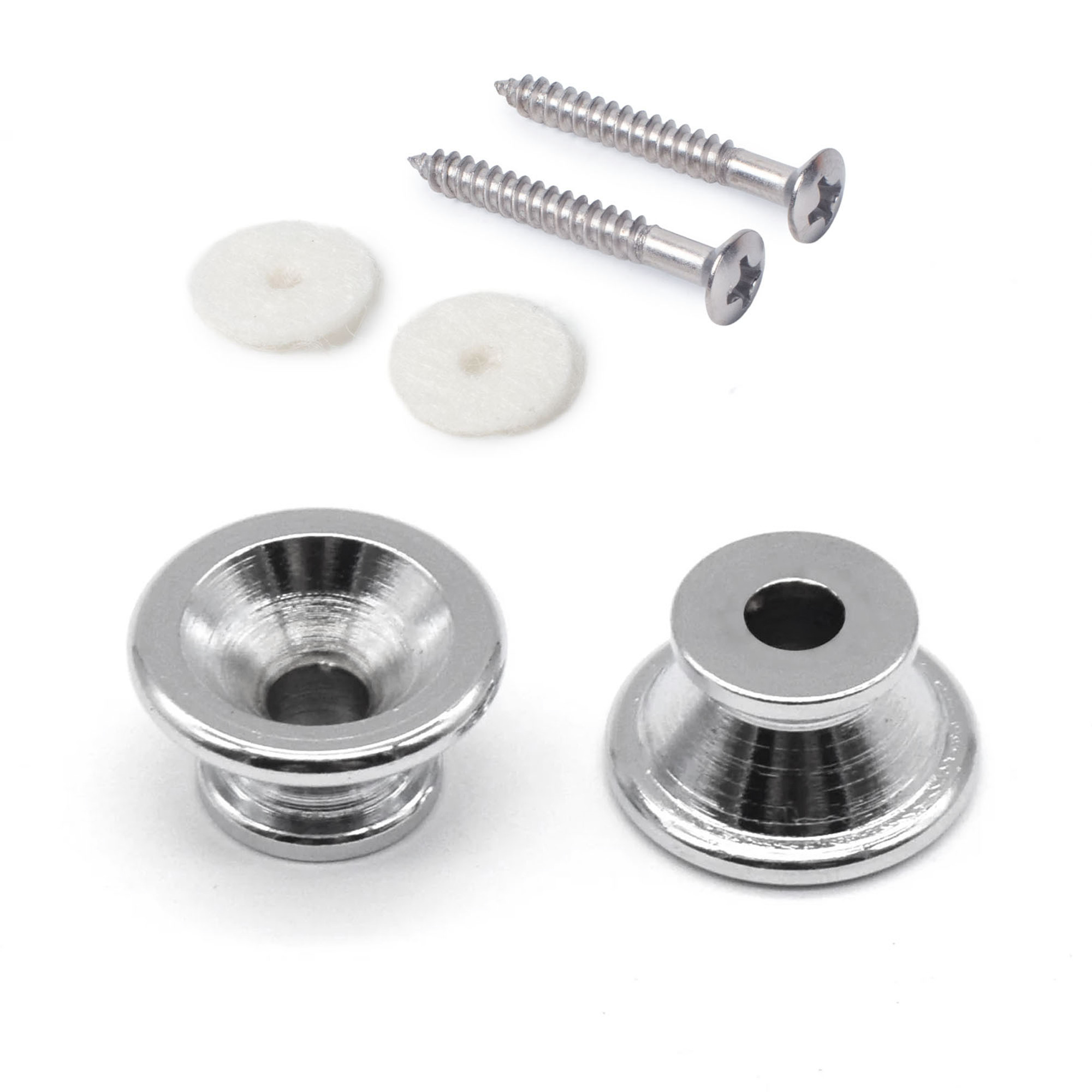 StewMac Knöpfe mit großem Riemen, Chrom, 2er-Set