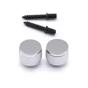 Knöpfe mit gerändeltem StewMac Riemen, Chrom, 2er-Set