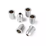 StewMac Guitar Saite-Through Bullet Ferrules, Satin Chrome, 6er-Set