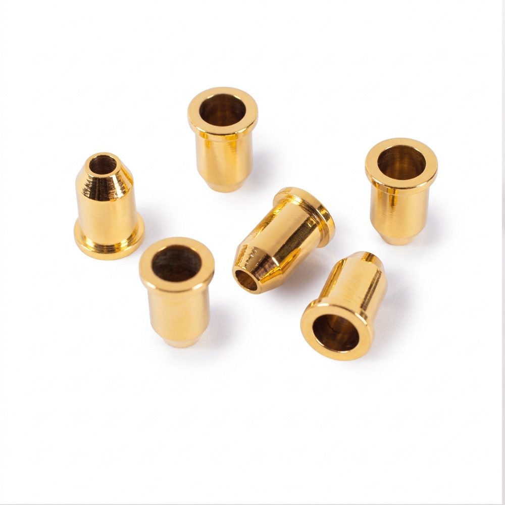 StewMac Guitar Saite-Through Bullet Ferrules, Gold, 6er-Set