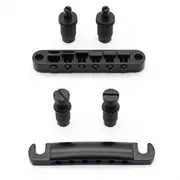 StewMac Tune-o-matic Steg und Tailpiece, Satin Schwarz