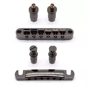 StewMac Tune-o-matic Steg und Tailpiece, schwarzer Nickel