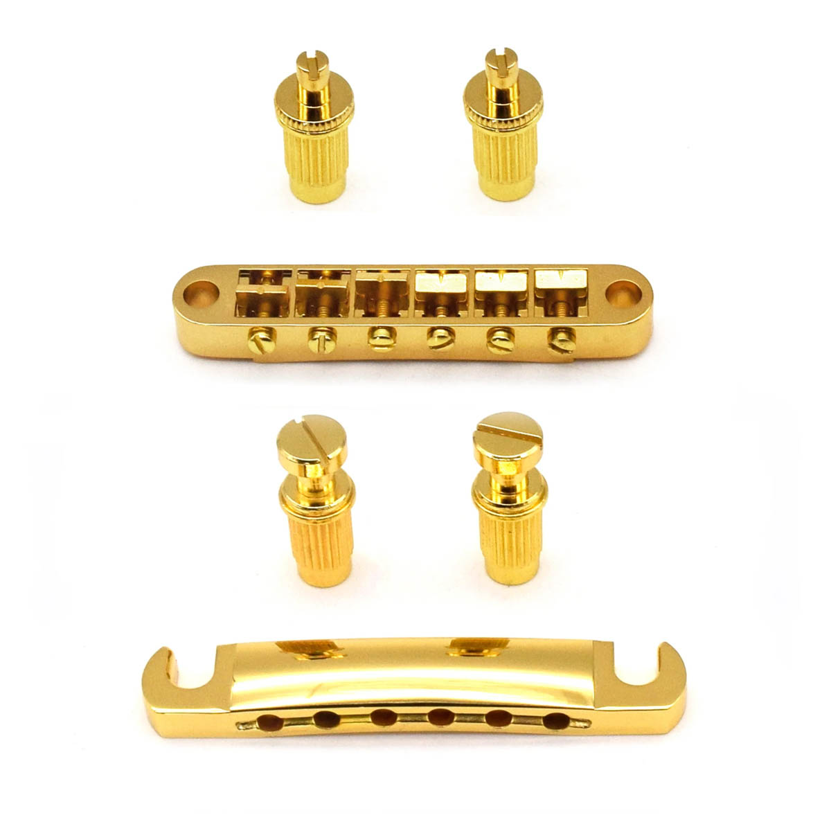 StewMac Tune-o-matic Steg und Tailpiece, Gold