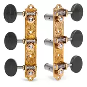 LIMITED EDITION Klassische Sloane-Tuner mit Aluminiumrollen, Blatt-Grundplatte, knöchernen Knöpfen