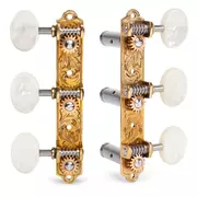 LIMITED EDITION Klassische Sloane-Tuner vom Prototyp mit Aluminiumrollen, Blatt-Grundplatte, Perlenknöpfen