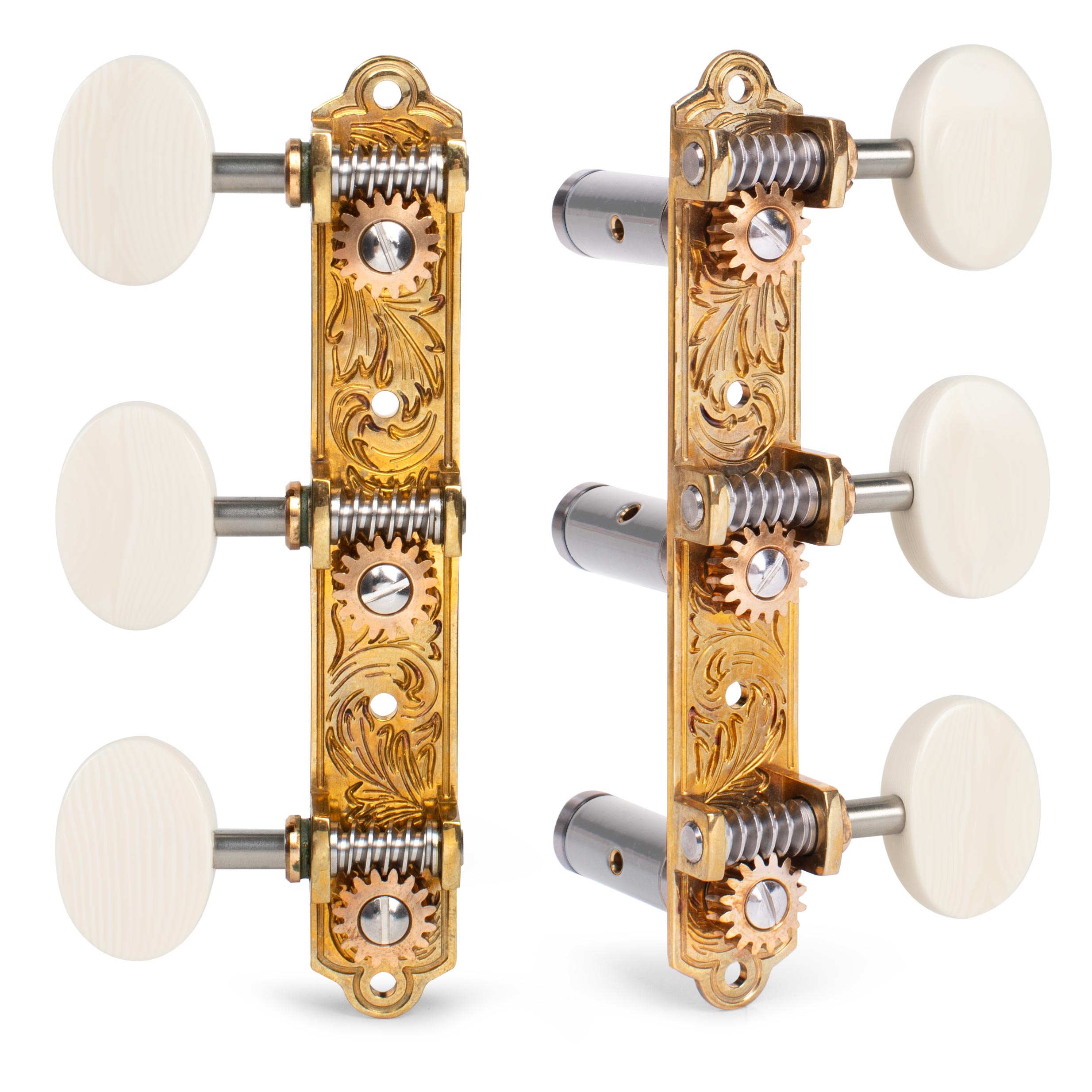 LIMITED EDITION Klassische Sloane-Tuner mit Aluminiumrollen, Grundplatte, Ivoroid-Knöpfen