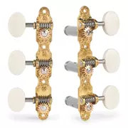 LIMITED EDITION Klassische Sloane-Tuner mit Aluminiumrollen, Blumen-Grundplatte, Ivoroid-Knöpfen