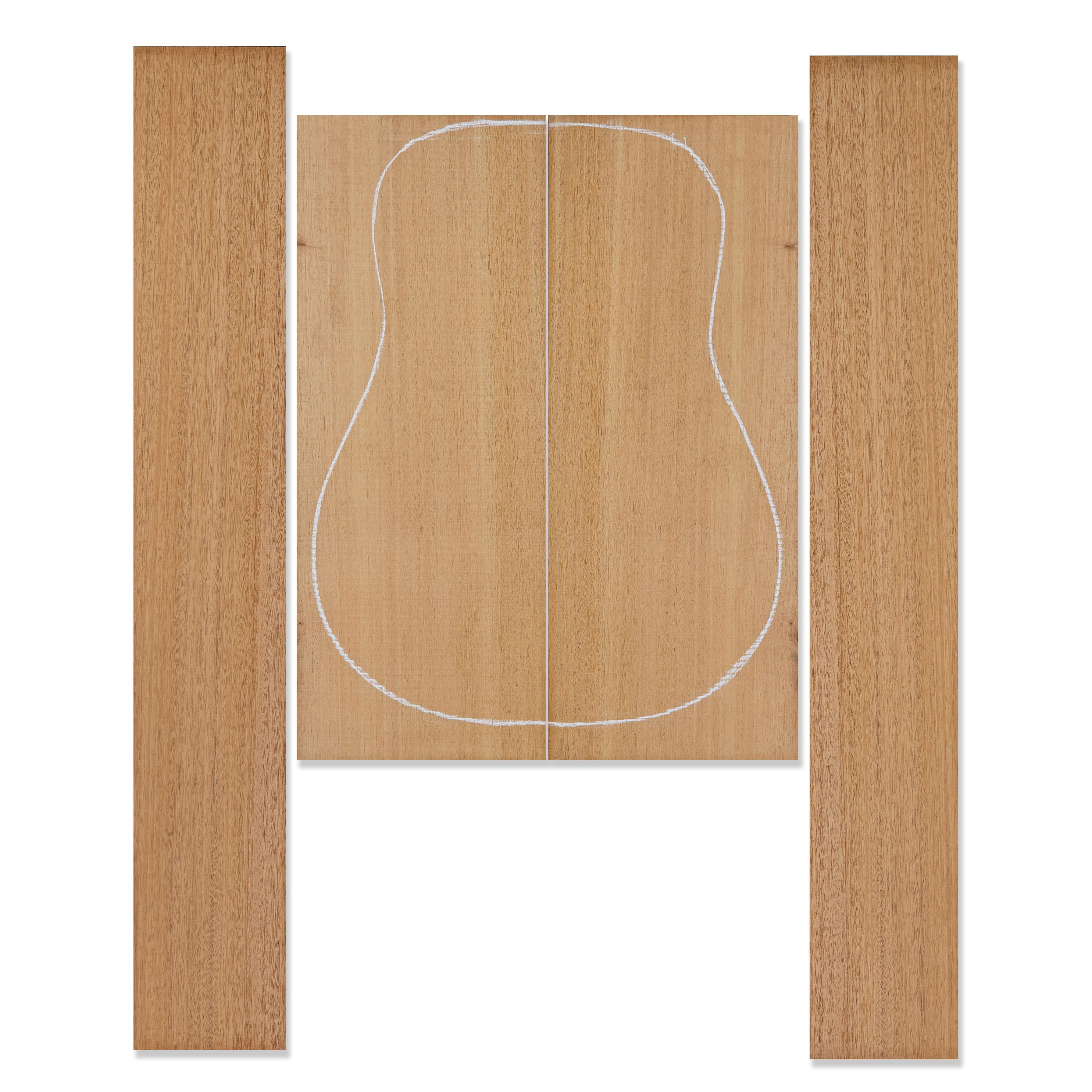 Honduran-Mahagoni hinten + Zargen-Set für Dreadnought Gitarre Honduran-Mahagoni hinten + Zargen-Set für Dreadnought Gitarre