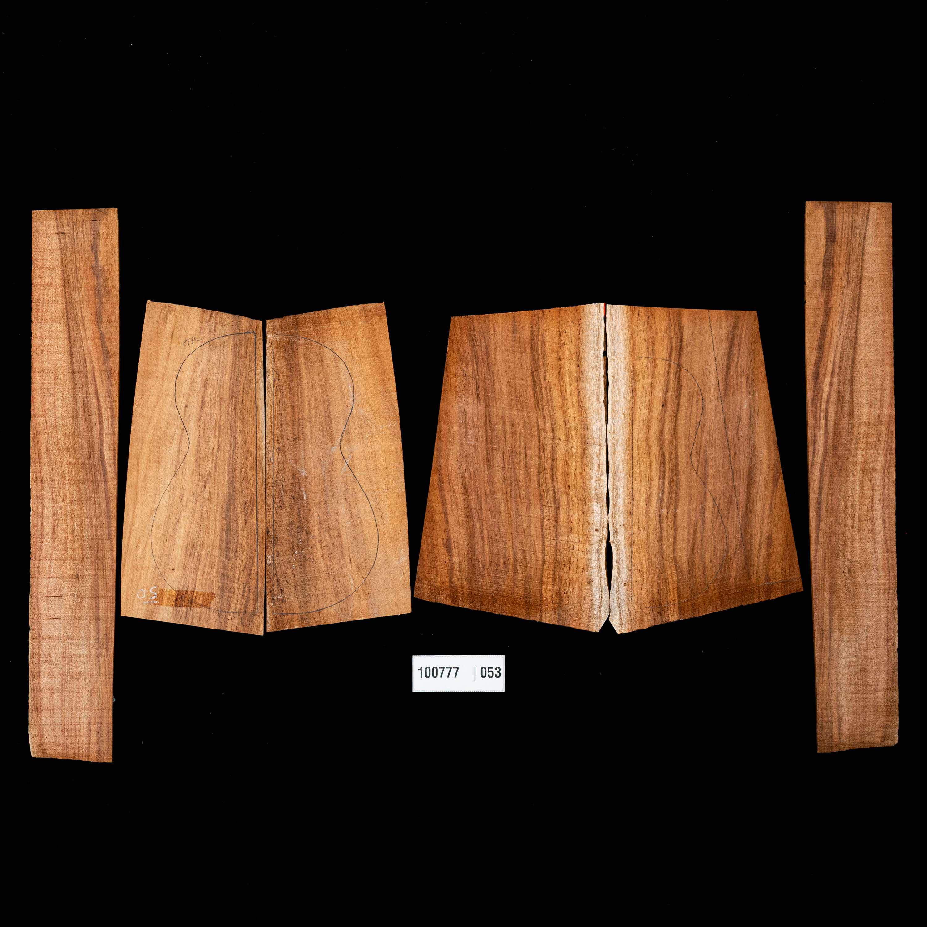 Koa Top + Back + Side Set for Tenor Ukulele - 053