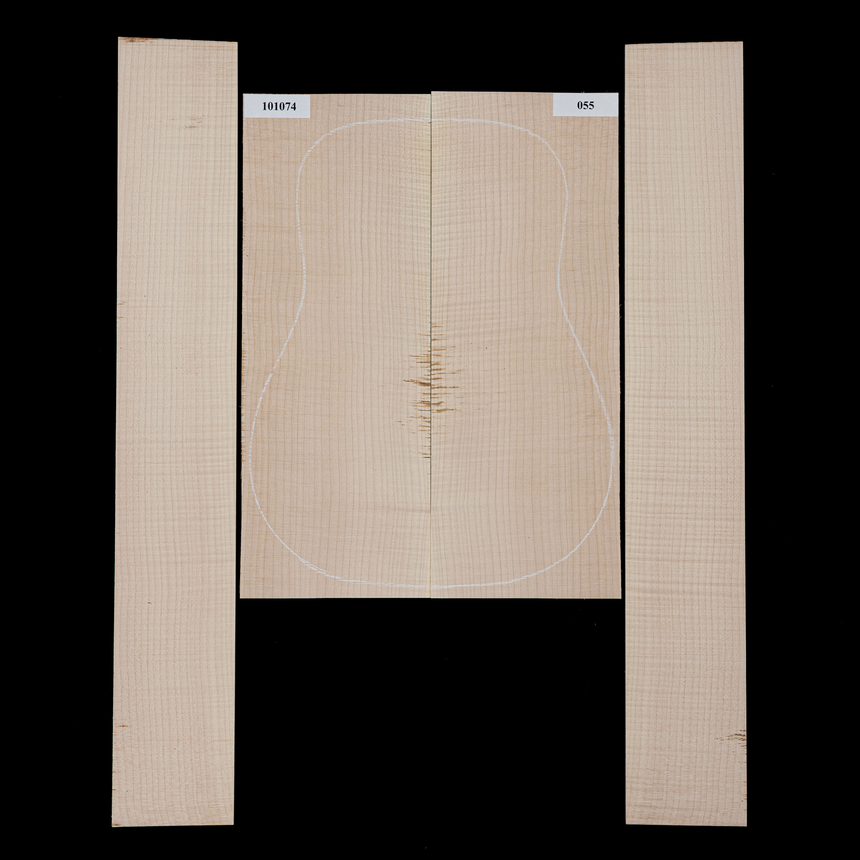 Oregon-Ahorn mit Riegelwuchs-Boden + Zargen-Set – 055 Oregon-Ahorn mit Riegelwuchs-Boden + Zargen-Set – 055