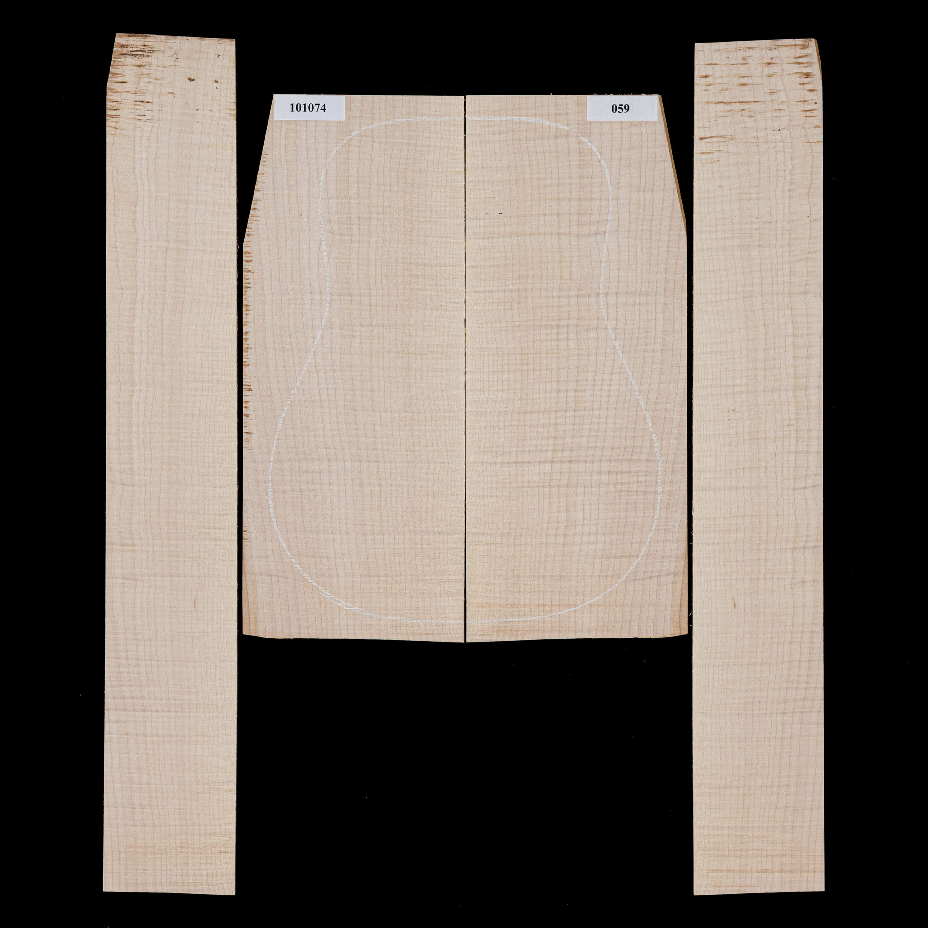 Oregon-Ahorn mit Riegelwuchs-Boden + Zargen-Set – 059 Oregon-Ahorn mit Riegelwuchs-Boden + Zargen-Set – 059