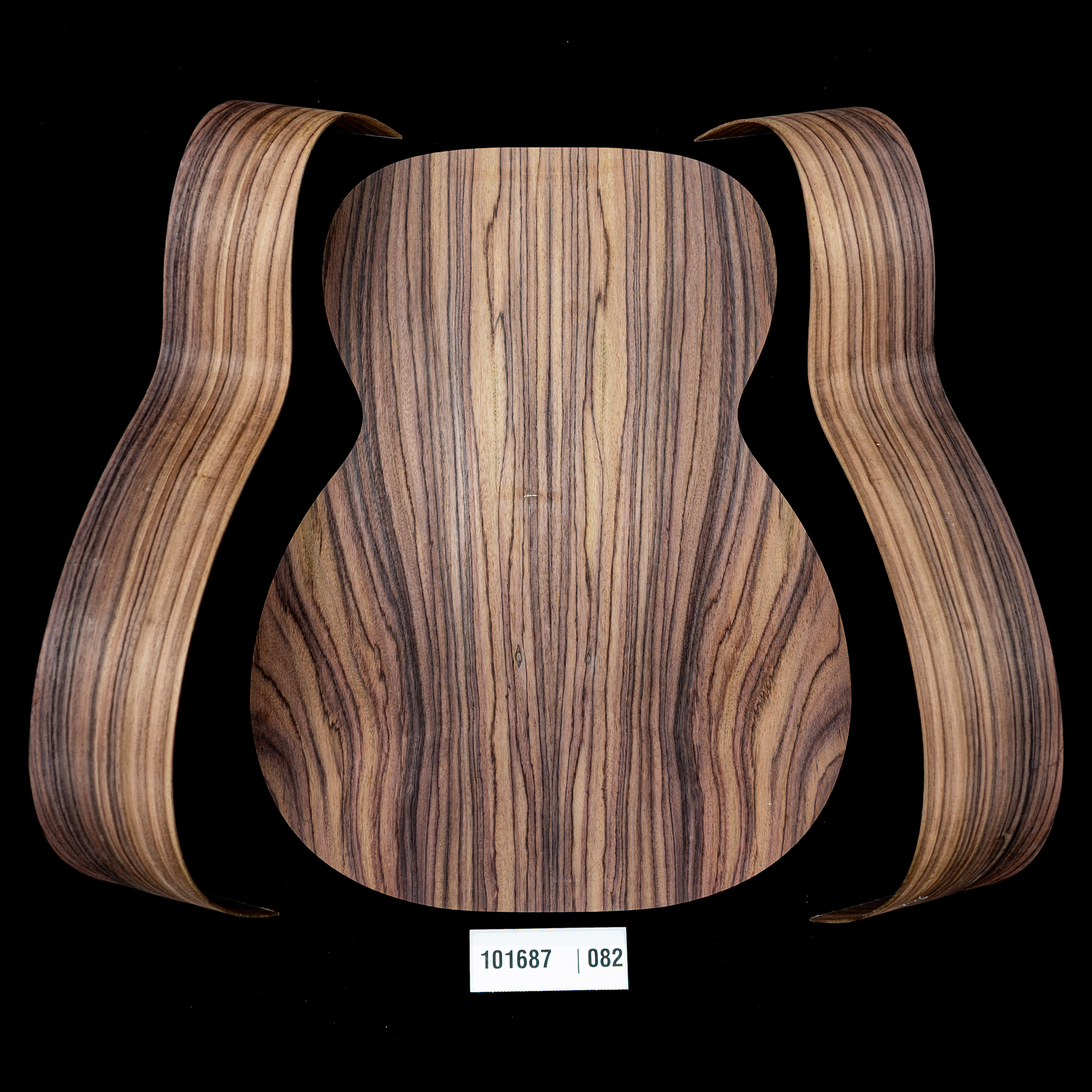 Set mit fertigem Boden&nbsp;+ gebogenen Zargen aus Ostindischem Palisander, Wild Grain für OM-Gitarre&nbsp;– 082