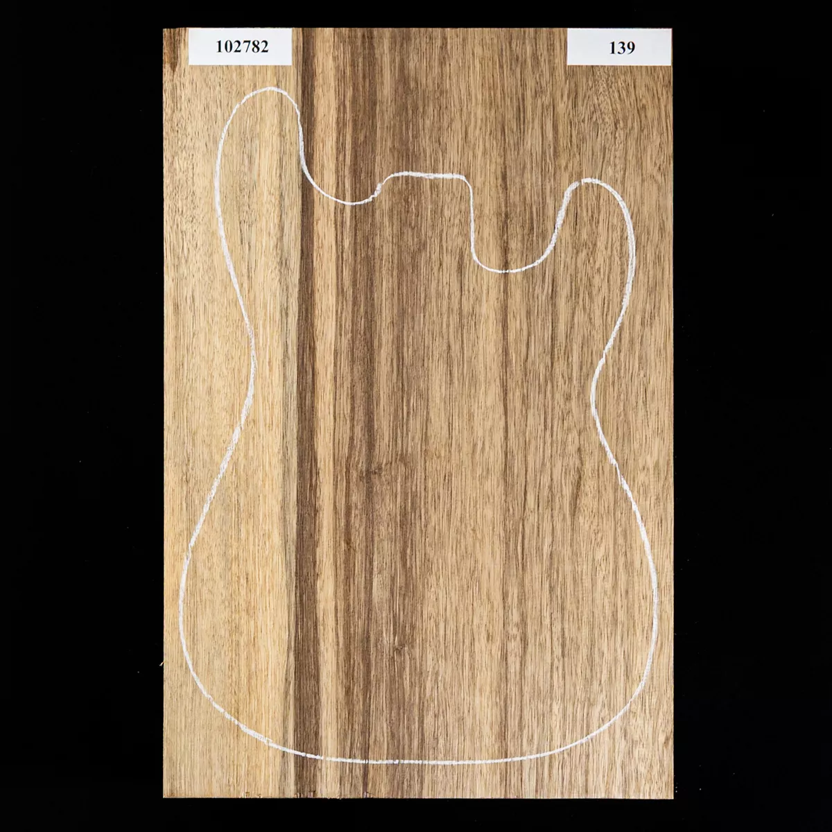 Korpusrohling aus Black Limba, 1-teilig (10 Pfund) – 139 Korpusrohling aus Black Limba, 1-teilig (10 Pfund) – 139