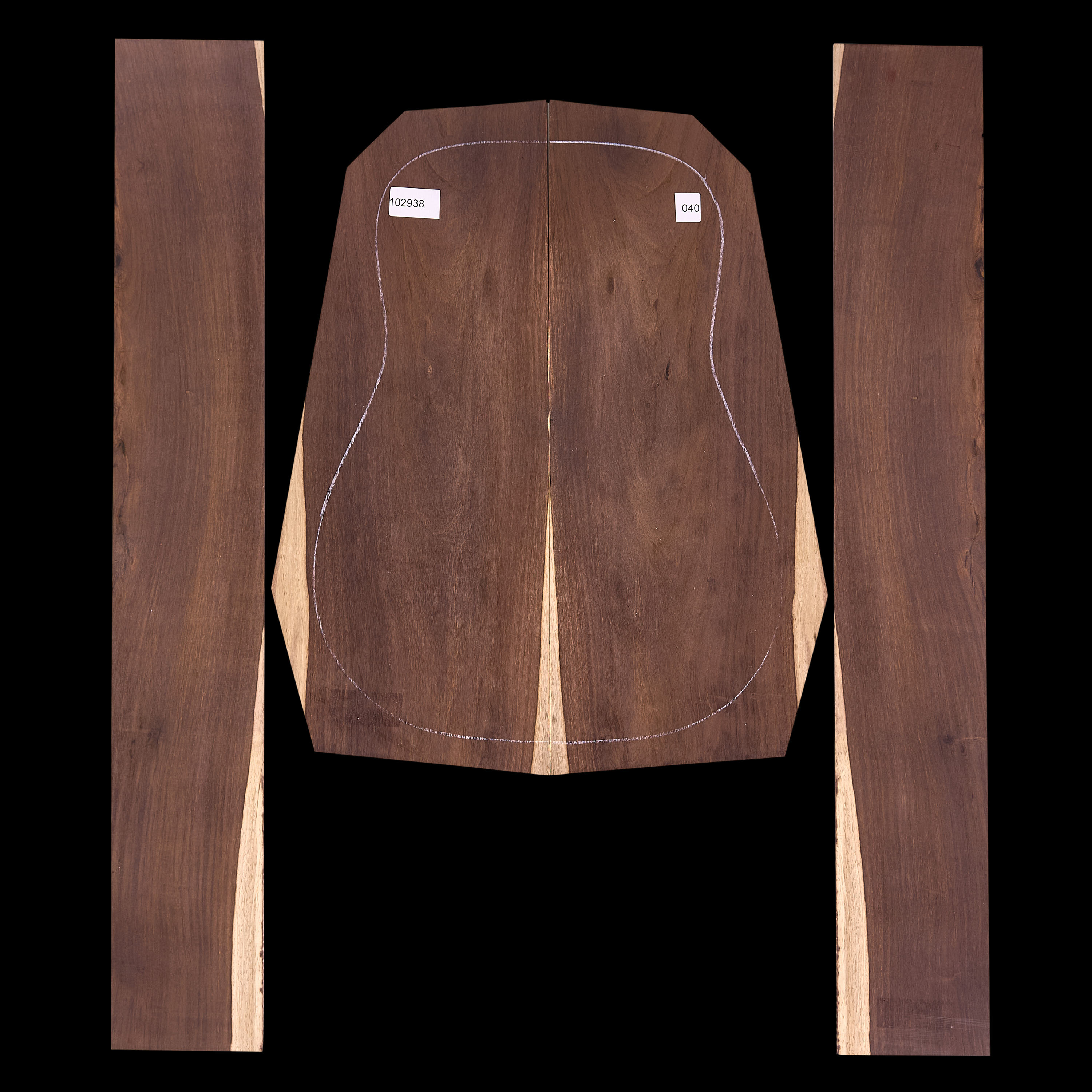 Brasilianisches Set aus Rosenholz hinten und Seite – 040 Brasilianisches Set aus Rosenholz hinten und Seite – 040