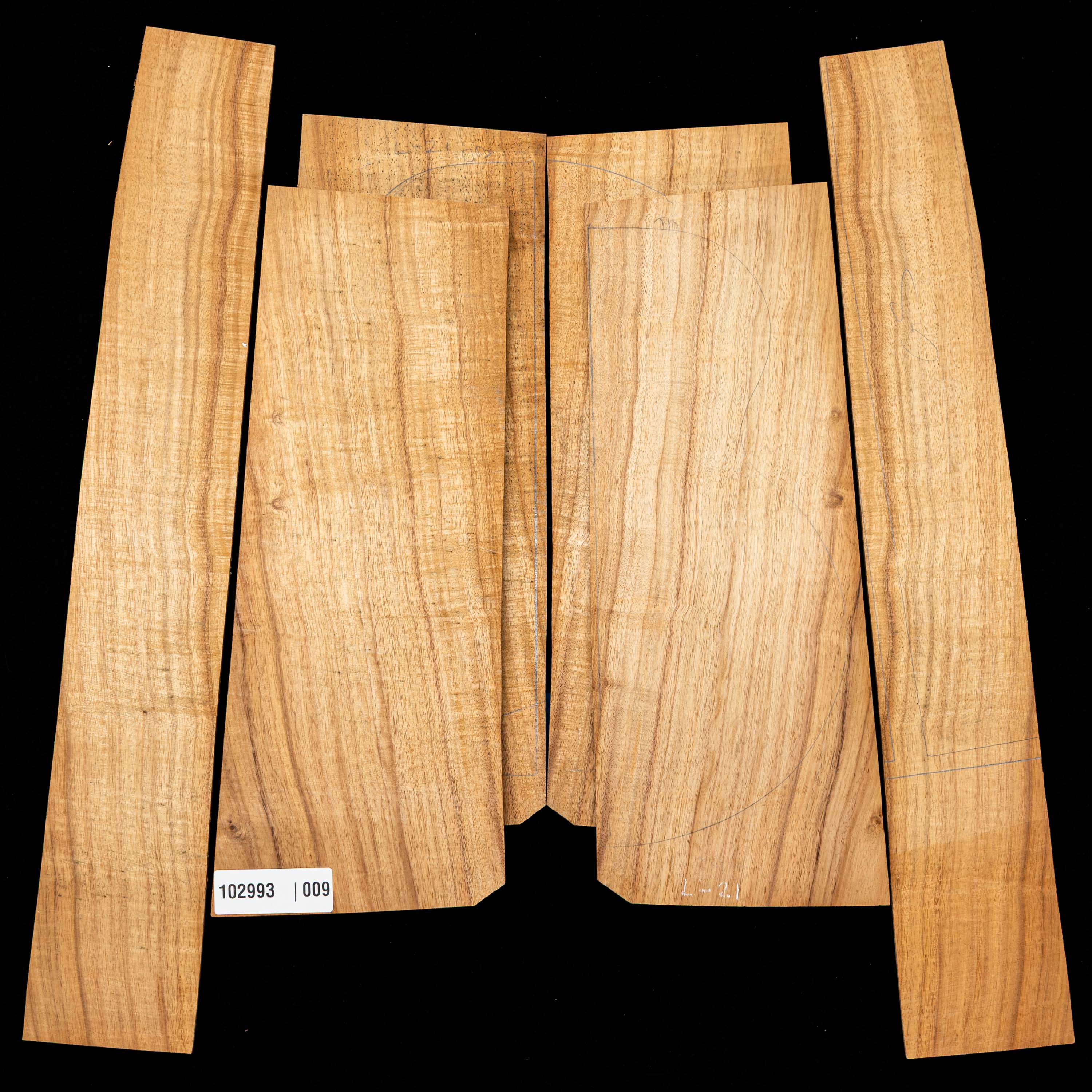 Koa Top + Rücken + Zargen-Set – 009