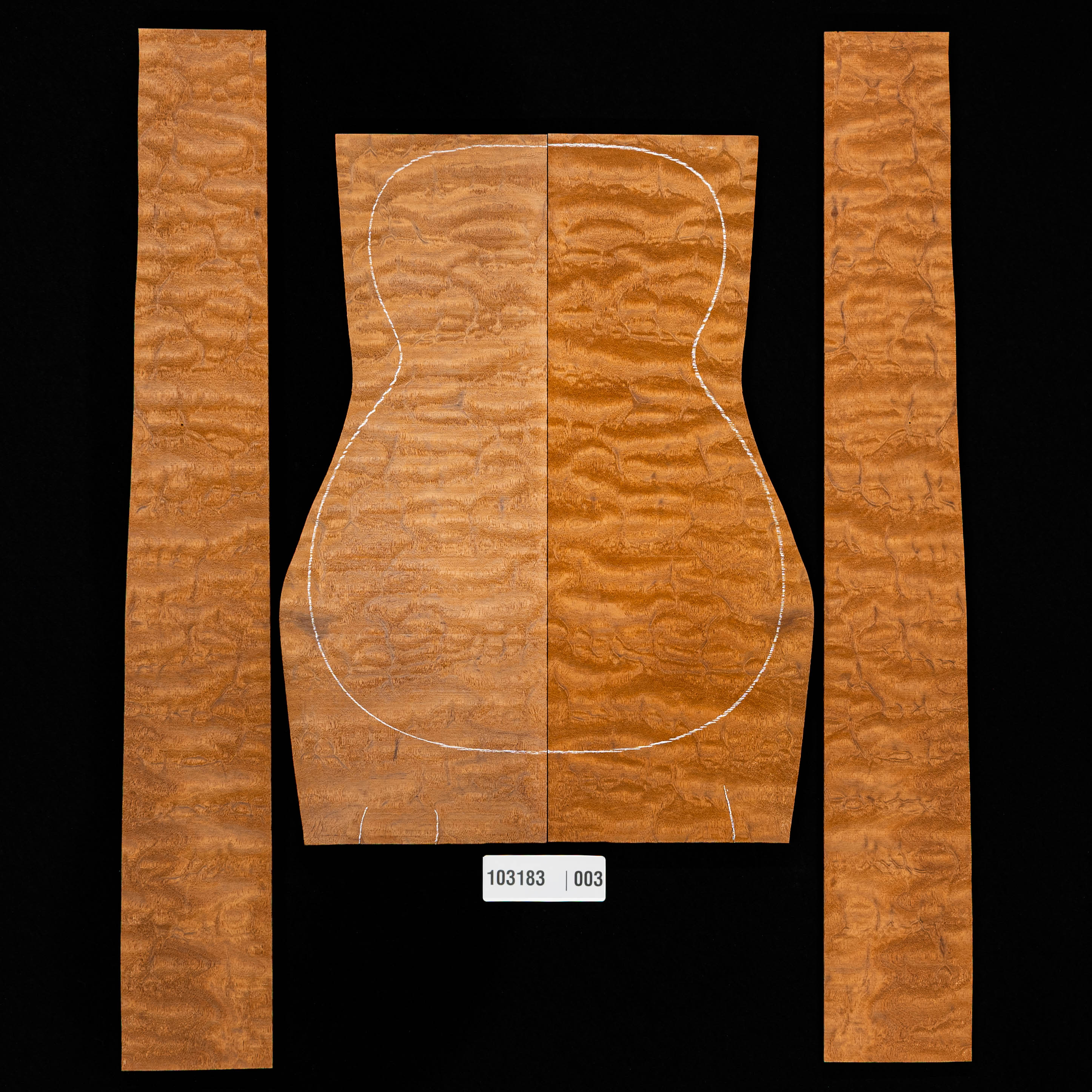 The Tree Gestepptes Rücken- und Zargen-Set aus Honduran-Mahagoni, Standard Reserve – 003