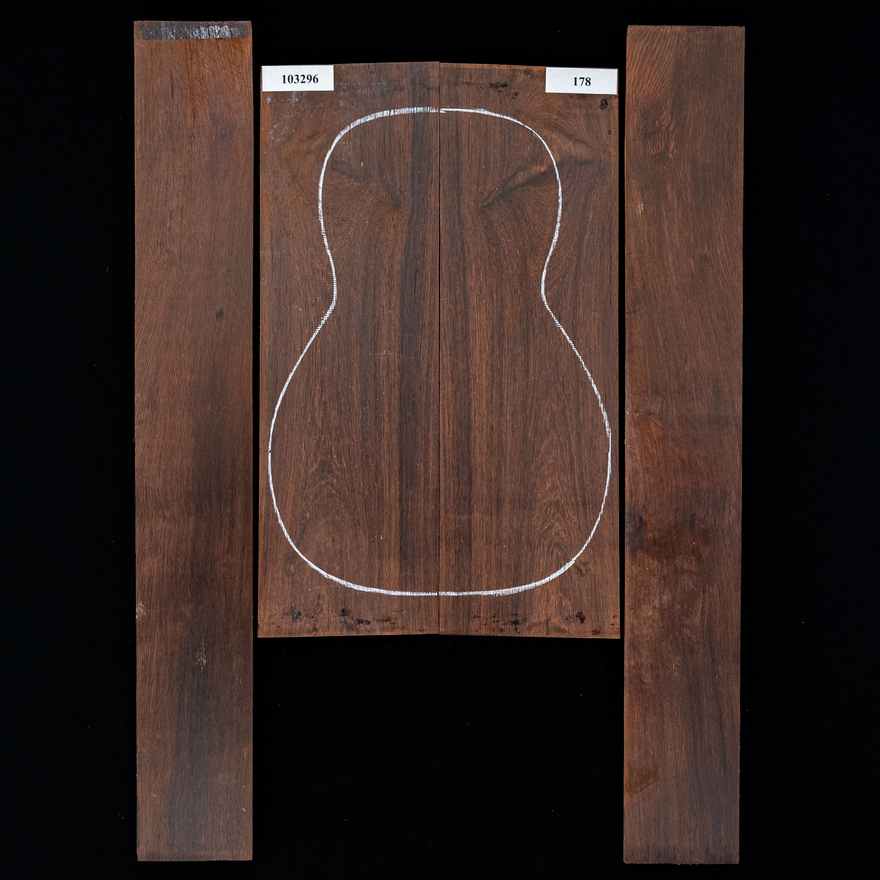 Madagaskar Rosenholz Rücken- und Seitenset – 178 Madagaskar Rosenholz Rücken- und Seitenset – 178